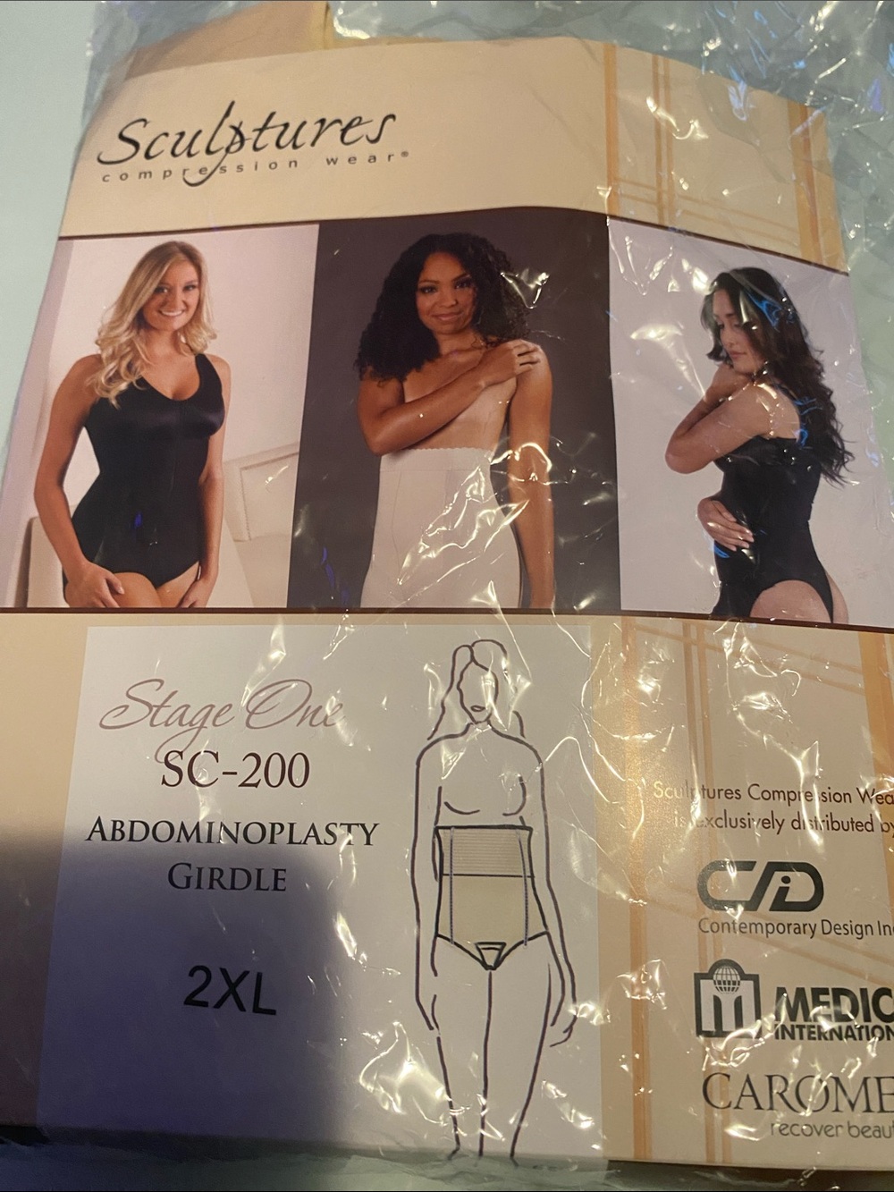 Sculptures Stage One SC-200 Abdominoplasty Girdle - Black, 2XL